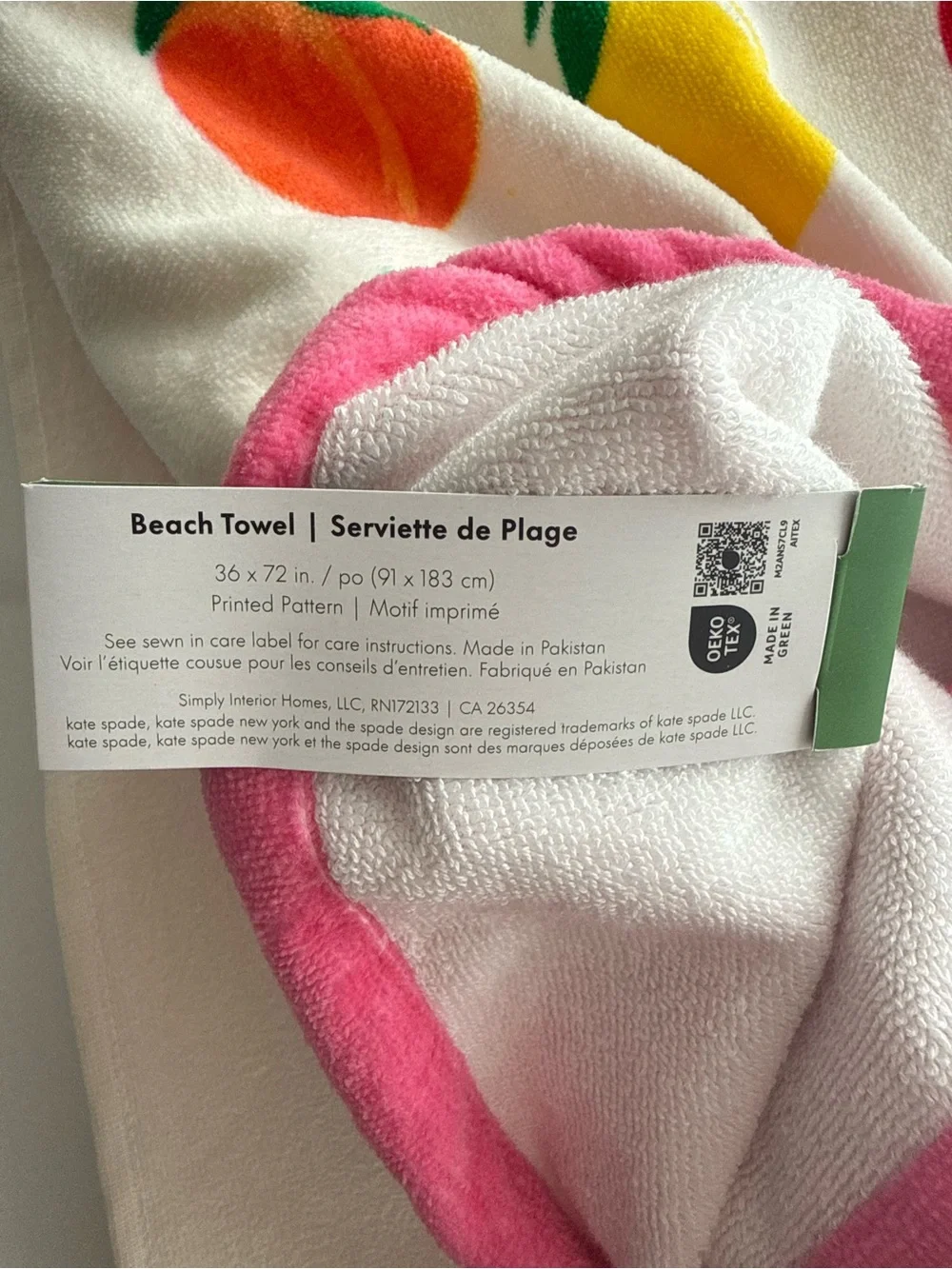 Kate Spade New York Oversized Beach Towel, Fruits